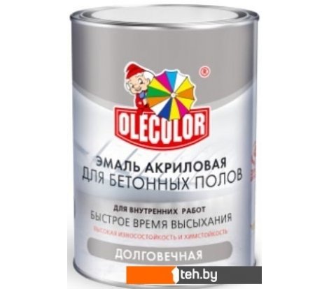  - Краски и эмали Olecolor Для бетонных полов 3.5 кг (белый) - Для бетонных полов 3.5 кг (белый)