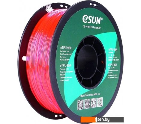 - Расходные материалы и аксессуары для 3D-печати eSUN eTPU-95A 1.75 мм 1000 г (розовый полупрозрачный) - eTPU-95A 1.75 мм 1000 г (розовый полупрозрачный)