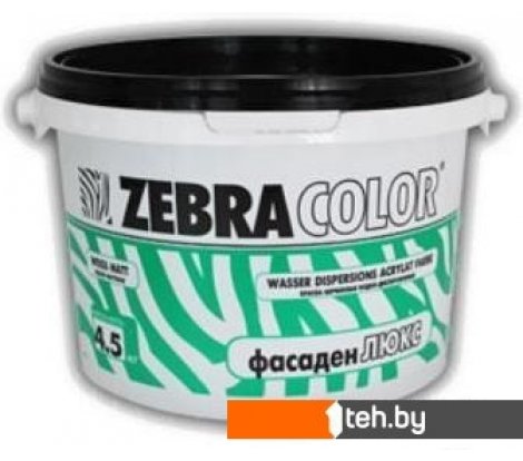  - Краски и эмали Zebracolor Фасаден Люкс 4.5кг (белый) - Фасаден Люкс 4.5кг (белый)
