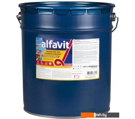  - Краски и эмали Alfavit ПФ-115 20 кг (зеленый) - ПФ-115 20 кг (зеленый)