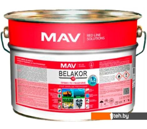  - Краски и эмали MAV Belakor-15 Ral 5012 10 л (голубой матовый) - Belakor-15 Ral 5012 10 л (голубой матовый)