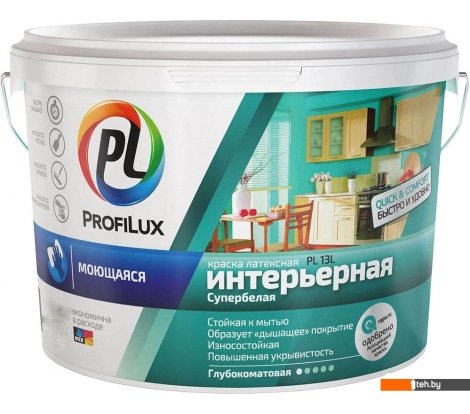  - Краски и эмали Profilux ВД PL- 13L. База 1 (14 кг, супербелый) - ВД PL- 13L. База 1 (14 кг, супербелый)