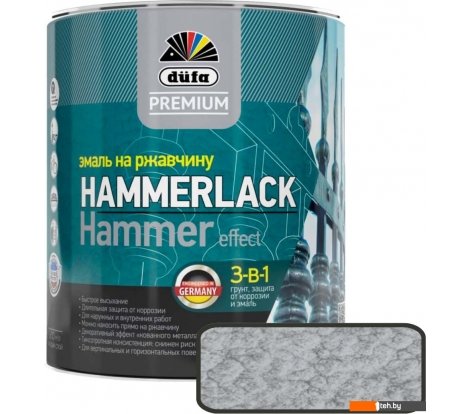  - Краски и эмали Dufa Premium Hammerlack на ржавчину молотковая (750 мл, серебристый) - Premium Hammerlack на ржавчину молотковая (750 мл, серебристый)
