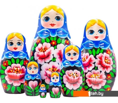  - Развивающие игрушки Брестская Фабрика Сувениров В сарафане с розами (набор 7 шт) - В сарафане с розами (набор 7 шт)