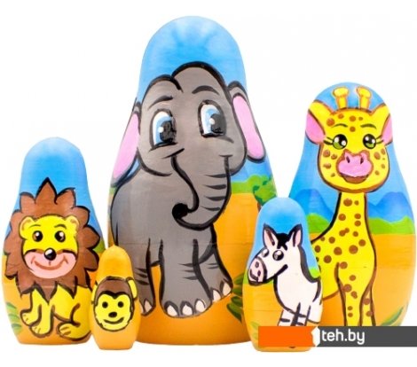  - Развивающие игрушки Брестская Фабрика Сувениров Животные африканской саванны (набор 5 шт) - Животные африканской саванны (набор 5 шт)