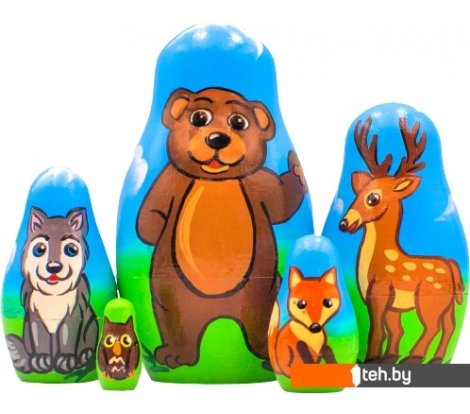 - Развивающие игрушки Брестская Фабрика Сувениров Лесные животные (набор 5 шт) - Лесные животные (набор 5 шт)