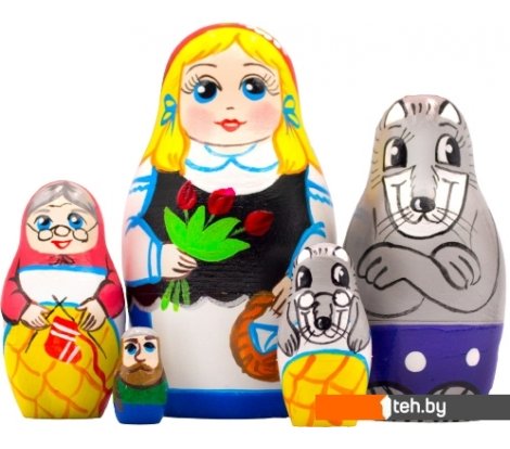  - Развивающие игрушки Брестская Фабрика Сувениров С героями сказки Красная Шапочка (набор 5 шт) - С героями сказки Красная Шапочка (набор 5 шт)