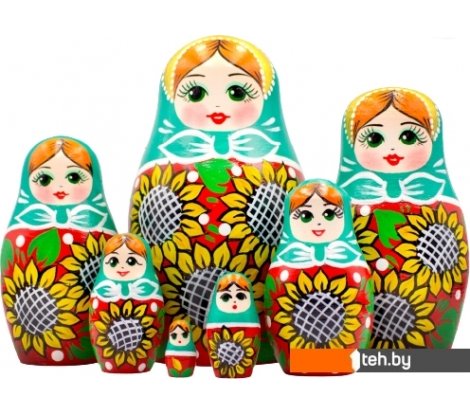  - Развивающие игрушки Брестская Фабрика Сувениров В сарафане с подсолнухами (набор 7 шт) - В сарафане с подсолнухами (набор 7 шт)