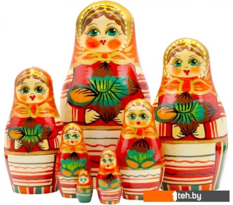  - Развивающие игрушки Брестская Фабрика Сувениров В оранжевом платье с лесными орехами (набор 7 шт) - В оранжевом платье с лесными орехами (набор 7 шт)