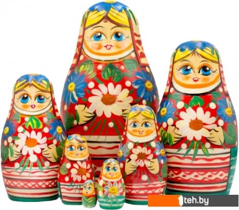  - Развивающие игрушки Брестская Фабрика Сувениров Девушка с ромашками и васильками в белорусском костюме (набор 7) - Девушка с ромашками и васильками в белорусском костюме (набор 7)