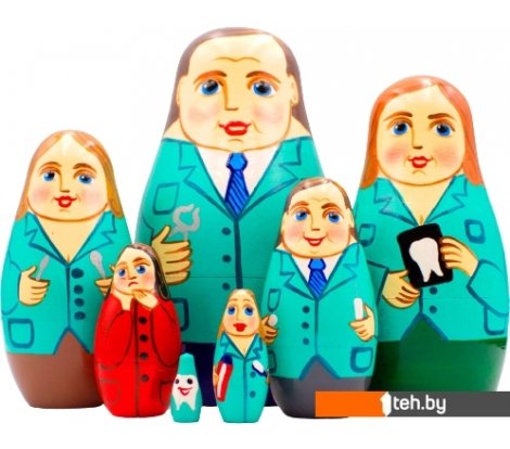  - Развивающие игрушки Брестская Фабрика Сувениров В виде персонала кабинета стоматолога (набор 7 шт) - В виде персонала кабинета стоматолога (набор 7 шт)