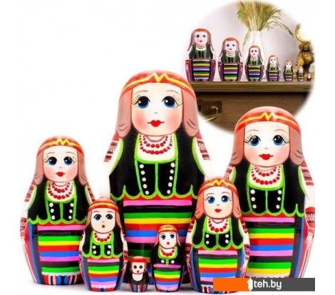  - Развивающие игрушки Брестская Фабрика Сувениров Матрешка Домачевский строй (набор 7 шт) - Матрешка Домачевский строй (набор 7 шт)