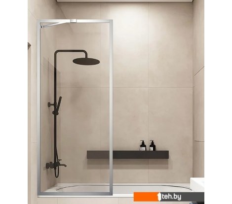  - Шторки и карнизы для ванн и поддонов Veconi 80x150 PL85-80-01-C7 (стекло прозрачное/хром) - 80x150 PL85-80-01-C7 (стекло прозрачное/хром)