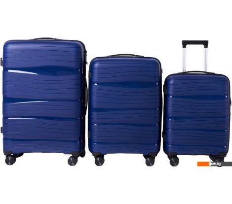  - Чемоданы, сумки-тележки Pride РР-9802 (3шт, синий) - РР-9802 (3шт, синий)