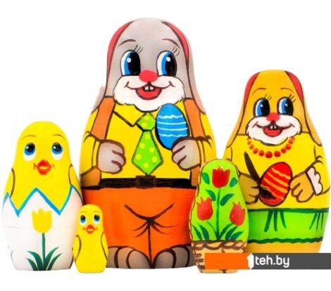  - Развивающие игрушки Брестская Фабрика Сувениров Пасхальные зайцы (набор 5 шт) - Пасхальные зайцы (набор 5 шт)