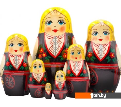  - Развивающие игрушки Брестская Фабрика Сувениров Девушка в норвежском традиционном костюме (набор 7 шт) - Девушка в норвежском традиционном костюме (набор 7 шт)