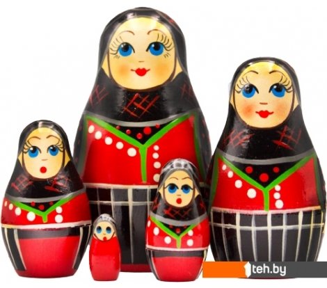  - Развивающие игрушки Брестская Фабрика Сувениров Женщина в датском народном костюме (набор 5 шт) - Женщина в датском народном костюме (набор 5 шт)