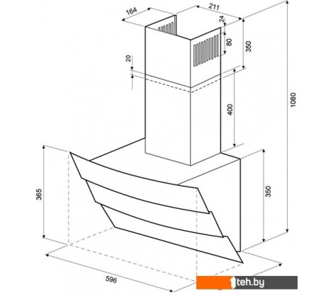  - Вытяжки Krona Inga 600 push button (черный/нержавеющая сталь) - Inga 600 push button (черный/нержавеющая сталь)