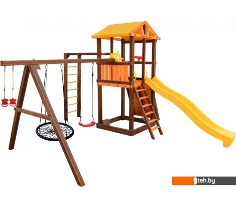  - Детские спортивные комплексы и игровые площадки Perfetto Sport Pitigliano-8 + качели Паутина - Pitigliano-8 + качели Паутина