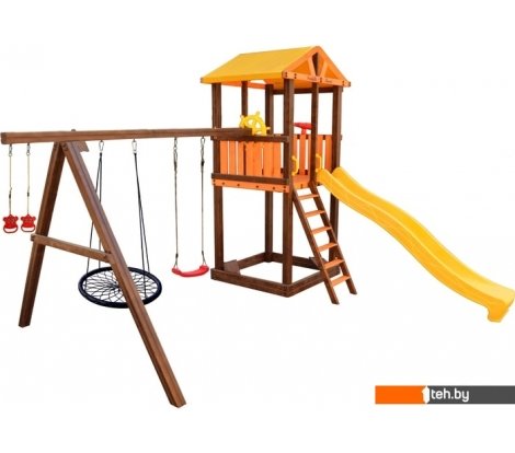  - Детские спортивные комплексы и игровые площадки Perfetto Sport Pitigliano-3 + качели Паутина - Pitigliano-3 + качели Паутина