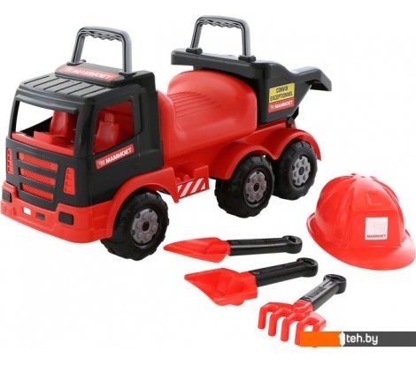  - Каталки, педальные машинки Полесье 200-02 Mammoet+каска+совок+грабли+лопата [57082] - 200-02 Mammoet+каска+совок+грабли+лопата [57082]