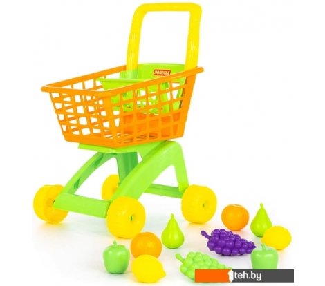  - Игрушечные магазины, мини-кафе Полесье №7 с набором продуктов 61911 (оранжевый/салатовый) - №7 с набором продуктов 61911 (оранжевый/салатовый)