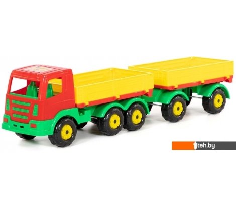  - Игрушечный транспорт Полесье Престиж автомобиль бортовой с прицепом 44150 - Престиж автомобиль бортовой с прицепом 44150