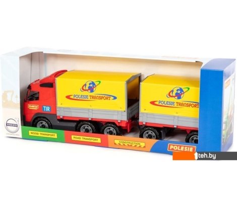  - Игрушечный транспорт Полесье Volvo автомобиль бортовой тентовый с прицепом 9517 - Volvo автомобиль бортовой тентовый с прицепом 9517