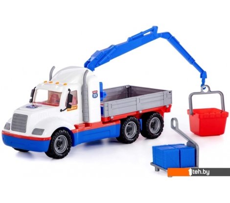  - Игрушечный транспорт Полесье Майк автомобиль-кран с манипулятором 94308 - Майк автомобиль-кран с манипулятором 94308