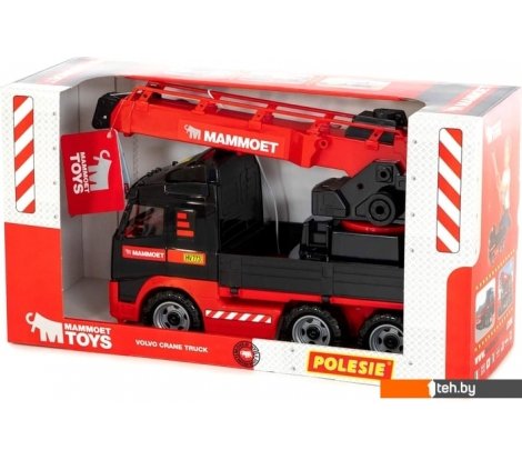  - Игрушечный транспорт Полесье Mammoet Volvo автомобиль-кран 56986 (черный/красный) - Mammoet Volvo автомобиль-кран 56986 (черный/красный)
