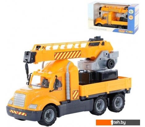  - Игрушечный транспорт Полесье Майк автомобиль-кран с поворотной платформой 61966 - Майк автомобиль-кран с поворотной платформой 61966