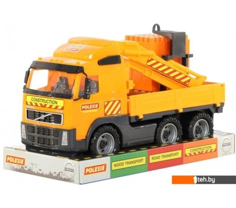  - Игрушечный транспорт Полесье Volvo автомобиль-кран с манипулятором + конструктор 30 эл. 58300 - Volvo автомобиль-кран с манипулятором + конструктор 30 эл. 58300
