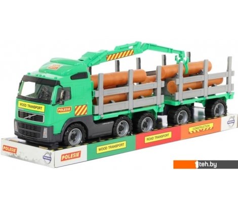  - Игрушечный транспорт Полесье Volvo автомобиль-лесовоз с прицепом 58348 - Volvo автомобиль-лесовоз с прицепом 58348
