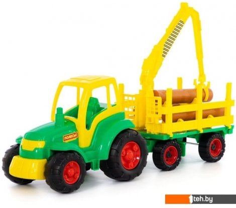  - Игрушечный транспорт Полесье Чемпион трактор + прицеп-лесовоз 8229 - Чемпион трактор + прицеп-лесовоз 8229