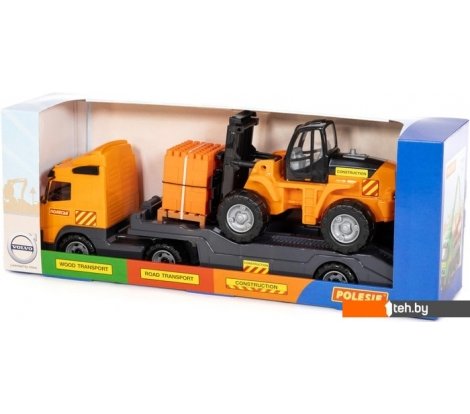  - Игрушечный транспорт Полесье Volvo автомобиль-трейлер + автокар + конструктор 30 эл. 1572 - Volvo автомобиль-трейлер + автокар + конструктор 30 эл. 1572