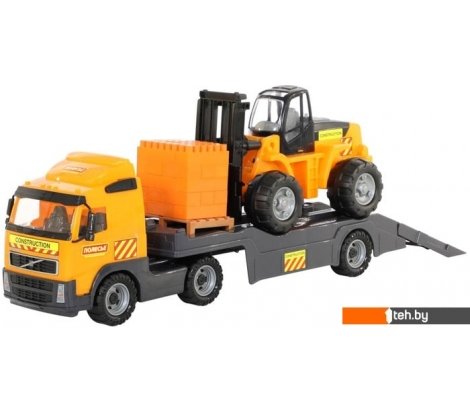  - Игрушечный транспорт Полесье Volvo автомобиль-трейлер + автокар + конструктор 30 эл. 1589 - Volvo автомобиль-трейлер + автокар + конструктор 30 эл. 1589