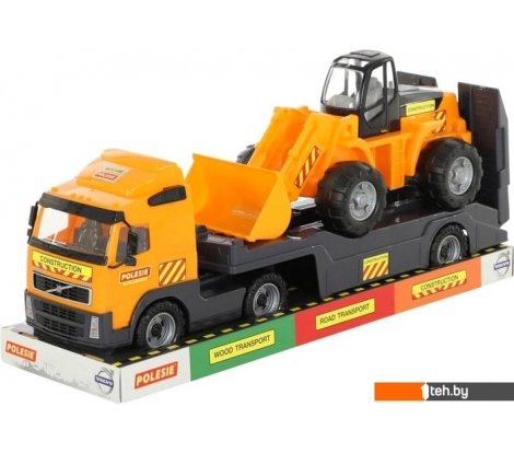  - Игрушечный транспорт Полесье Volvo автомобиль-трейлер + трактор-погрузчик 58423 - Volvo автомобиль-трейлер + трактор-погрузчик 58423