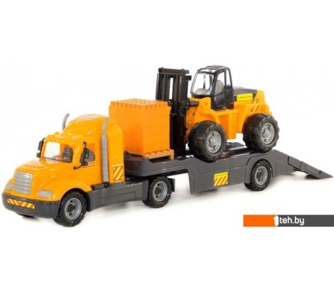  - Игрушечный транспорт Полесье Майк автомобиль-трейлер+автокар+конструктор 30 эл. 55705 - Майк автомобиль-трейлер+автокар+конструктор 30 эл. 55705