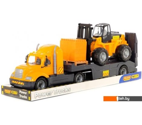  - Игрушечный транспорт Полесье Майк автомобиль-трейлер + автокар + конструктор 30 эл. 58577 - Майк автомобиль-трейлер + автокар + конструктор 30 эл. 58577