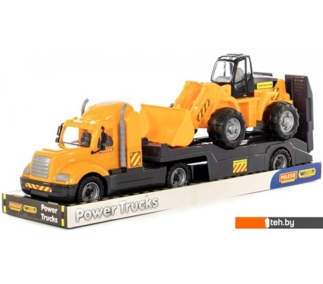 - Игрушечный транспорт Полесье Майк автомобиль-трейлер + трактор-погрузчик 58591 - Майк автомобиль-трейлер + трактор-погрузчик 58591