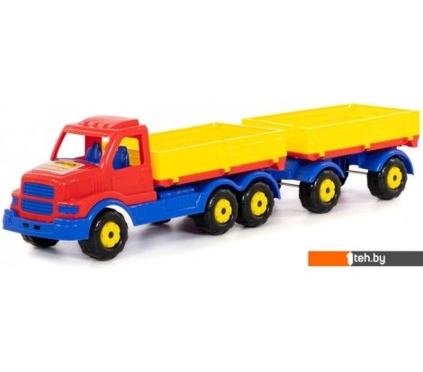  - Игрушечный транспорт Полесье Сталкер автомобиль бортовой с прицепом 44259 - Сталкер автомобиль бортовой с прицепом 44259