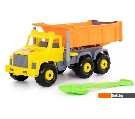 - Игрушечный транспорт Полесье Супергигант автомобиль-самосвал + лопата большая 6806 - Супергигант автомобиль-самосвал + лопата большая 6806