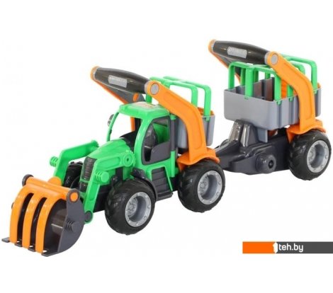  - Игрушечный транспорт Полесье ГрипТрак трактор-погрузчик с полуприцепом для животных 48417 - ГрипТрак трактор-погрузчик с полуприцепом для животных 48417