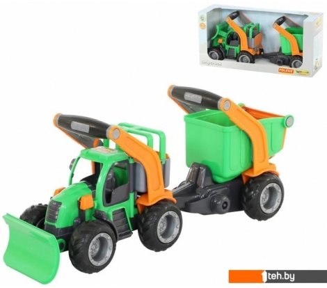- Игрушечный транспорт Полесье ГрипТрак Трактор снегоуборочный с полуприцепом 37381 - ГрипТрак Трактор снегоуборочный с полуприцепом 37381