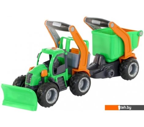  - Игрушечный транспорт Полесье ГрипТрак трактор снегоуборочный с полуприцепом 48400 - ГрипТрак трактор снегоуборочный с полуприцепом 48400