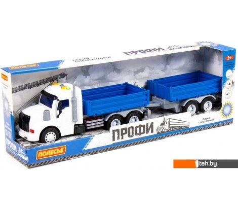  - Игрушечный транспорт Полесье Профи бортовой с прицепом 92564 (синий) - Профи бортовой с прицепом 92564 (синий)