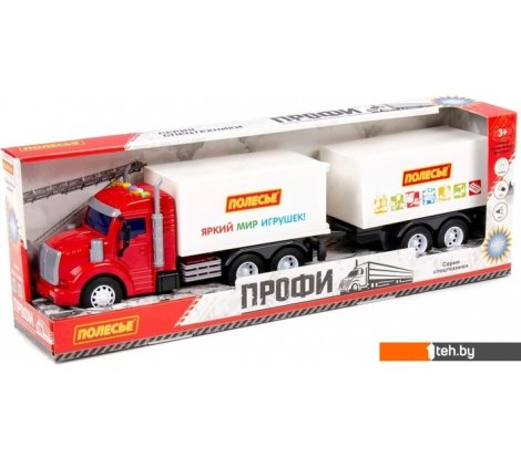  - Игрушечный транспорт Полесье Профи с прицепом 92571 (красный/белый) - Профи с прицепом 92571 (красный/белый)