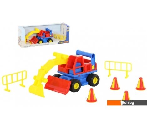  - Игрушечный транспорт Полесье КонсТрак экскаватор колёсный 37701 - КонсТрак экскаватор колёсный 37701