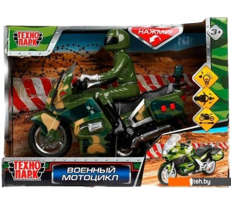 - Игрушечный транспорт Технопарк Военный мотоцикл MOTOFIG-15PLMIL-GN - Военный мотоцикл MOTOFIG-15PLMIL-GN