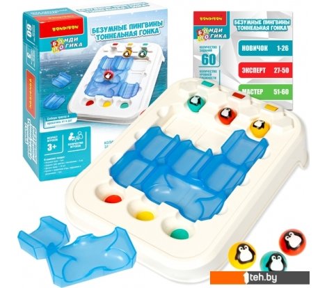  - Развивающие игрушки Bondibon Безумные пингвины Тоннельная гонка ВВ5677 - Безумные пингвины Тоннельная гонка ВВ5677